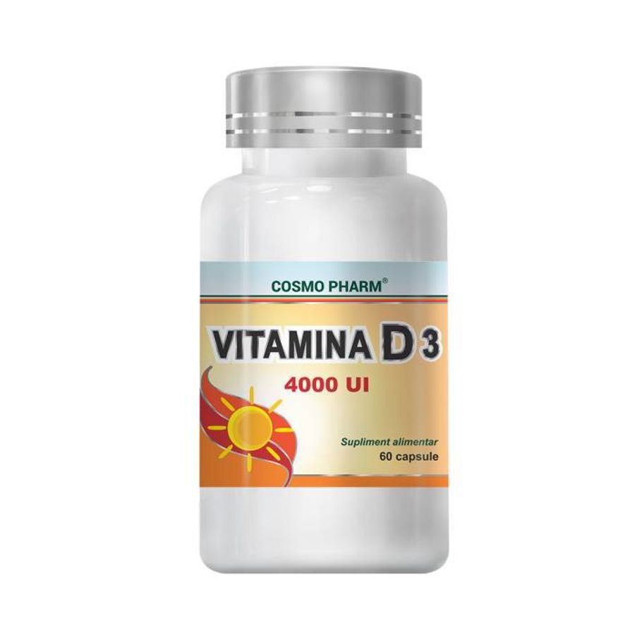 Vitamina D3 4000 UI, 60 capsule, CosmoPharm